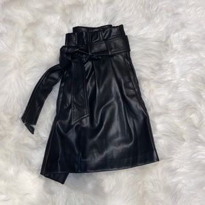 Zara faux leather paper bag shorts